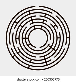 Round maze on a white background