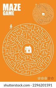 Round Maze Quest: Journey to the Center. Maze vector illustration