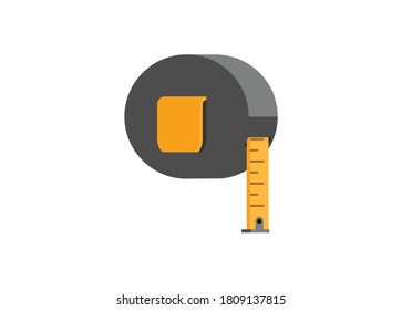 Rundmessband. Einfache flache Illustration.