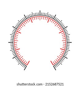 Round Measuring Dashboard Template With Two Charts. Pressure Meter, Manometer, Barometer, Speedometer, Tonometer, Thermometer, Navigator Or Indicator Tool Scale. Vector Graphic Illustration