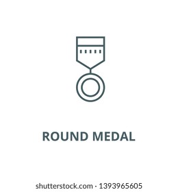 Round medal  vector line icon, linear concept, outline sign, symbol
