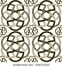 Round Medallion seamless pattern isolated on white background