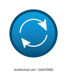 Round media icon circular arrow on white background - Vector illustration
