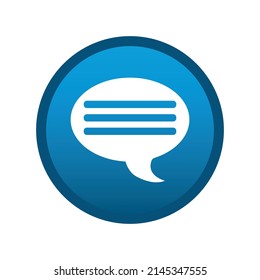 Round media message icon on white background - Vector illustration