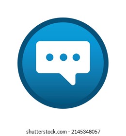 Round media message icon on white background - Vector illustration