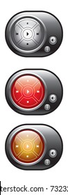 Round media player buttons