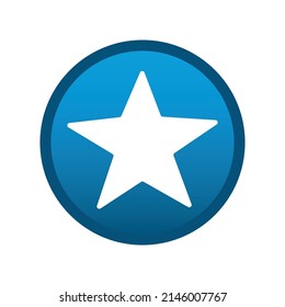 Round media star icon on white background - Vector illustration