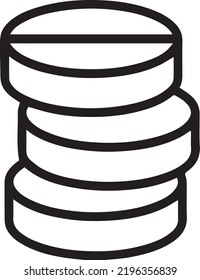 round medical pills on top of each other capsules icon illustration isolated