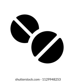 Round medical tablet vector icon illustration isolated on white background