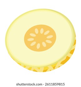 Round melon slice illustration with clean soft colors Great for summer design, healthy food projects, fruit patterns, packaging