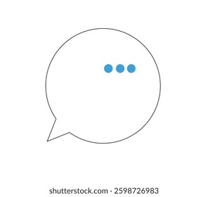 Round message icon. Vector text symbol. Simple chat outline signs. Speech element set. Dialogue web sign. Online message button. Phone email, social chatting flat icons