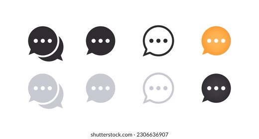 Runde Nachrichtensymbole. Nachrichtensymbole. Chat-Message-Blasen. Vektorskalierbare Grafiken
