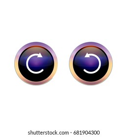 Round metal button left/right