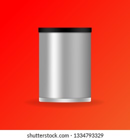 Round metal can mockup Vector