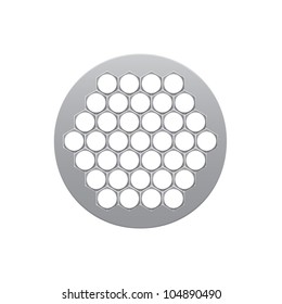 round metal nozzle for the meat grinder whit holes