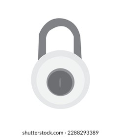 Reloj de puerta abierta de metal redondo o plantilla de bloqueo cromado de protección, ilustración vectorial realista aislada en fondo blanco. Símbolo de privacidad para aplicaciones web y móviles.