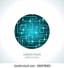  Round microchip background.