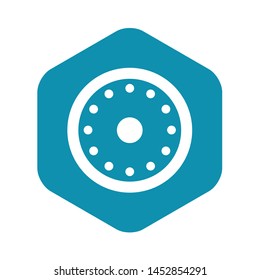 Round military shield icon. Simple illustration of round military shield vector icon for web