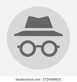   Icono de avatar de usuario de gafas mínimas redondas