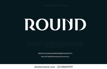 Round Minimal luxury font alphabet logo. Typography beauty fashion elegant minimalist serif italic fonts decorative wedding vintage retro logos. vector illustration