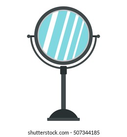 Round mirror icon. Flat illustration of round mirror vector icon for web
