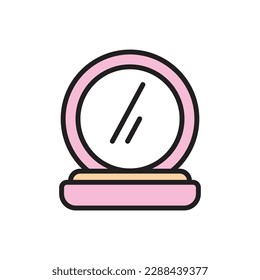 Ilustración de vectores de iconos de espejos redondos
