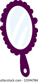 Espejo redondo, ilustración, vector sobre fondo blanco.