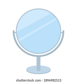 round mirror on the leg. isolated icon on white background flat vector illustration