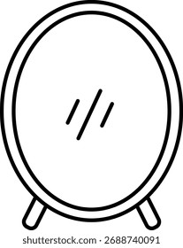 Ilustración vectorial de icono de contorno de espejo redondo