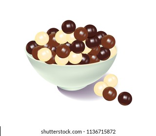  Round mix chocolate on white background