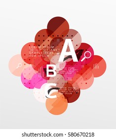 Round modern circle option infographic diagram. Vector template background for workflow layout, diagram, number options or web design