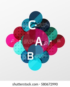 Round modern circle option infographic diagram. Vector template background for workflow layout, diagram, number options or web design