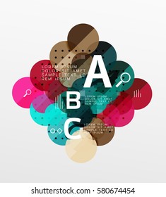 Round modern circle option infographic diagram. Vector template background for workflow layout, diagram, number options or web design