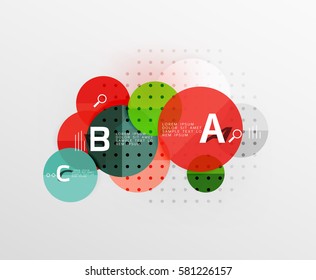 Diagrama de infografía de la opción de círculo moderno redondeado. Fondo de plantilla de vector para diseño de flujo de trabajo, diagrama, opciones de número o diseño web