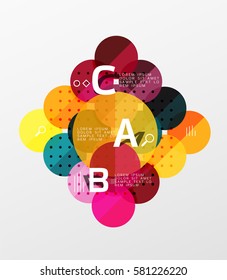Round modern circle option infographic diagram. Vector template background for workflow layout, diagram, number options or web design