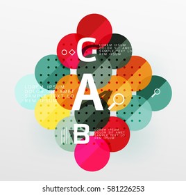 Round modern circle option infographic diagram. Vector template background for workflow layout, diagram, number options or web design