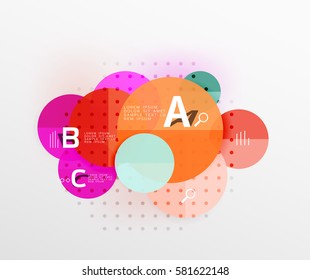 Round modern circle option infographic diagram. Vector template background for workflow layout, diagram, number options or web design