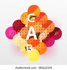 Round modern circle option infographic diagram. Vector template background for workflow layout, diagram, number options or web design