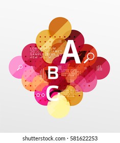 Round modern circle option infographic diagram. Vector template background for workflow layout, diagram, number options or web design