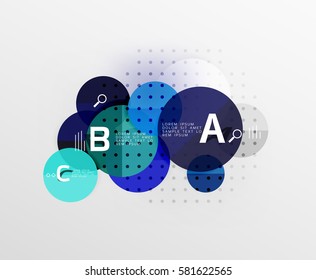 Round modern circle option infographic diagram. Vector template background for workflow layout, diagram, number options or web design