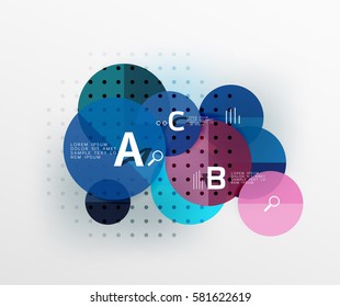Round modern circle option infographic diagram. Vector template background for workflow layout, diagram, number options or web design