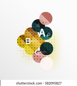Round modern circle option infographic diagram. Vector template background for workflow layout, diagram, number options or web design