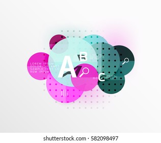 Round modern circle option infographic diagram. Vector template background for workflow layout, diagram, number options or web design