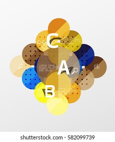 Round modern circle option infographic diagram. Vector template background for workflow layout, diagram, number options or web design