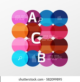 Round modern circle option infographic diagram. Vector template background for workflow layout, diagram, number options or web design