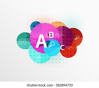 Round modern circle option infographic diagram. Vector template background for workflow layout, diagram, number options or web design