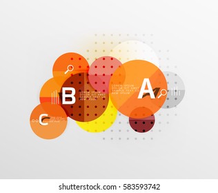 Round modern circle option infographic diagram. Vector template background for workflow layout, diagram, number options or web design