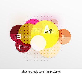 Diagrama de infografía de la opción de círculo moderno redondeado. Fondo de plantilla de vector para diseño de flujo de trabajo, diagrama, opciones de número o diseño web