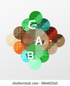 Rund modernes Kreisdiagramm mit Infografik. Vektorvorlagenhintergrund für das Workflowlayout, -diagramm, -nummeroptionen oder Webdesign