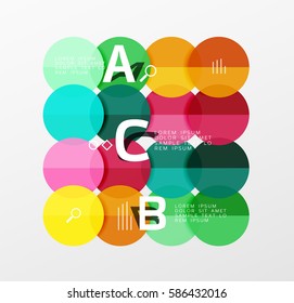 Rund modernes Kreisdiagramm mit Infografik. Vektorvorlagenhintergrund für das Workflowlayout, -diagramm, -nummeroptionen oder Webdesign
